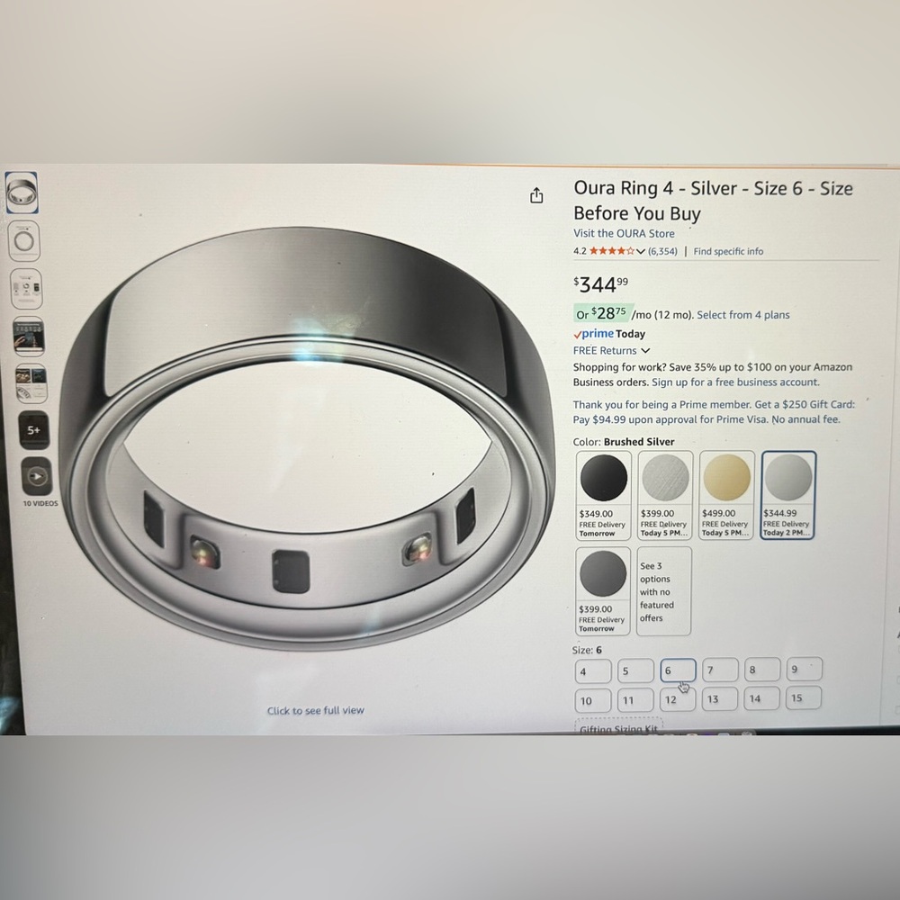 Oura Brushed Silver Ring 4
